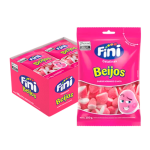 BALA GELATINA BEIJOS DE MORANGO 12X15G FINI