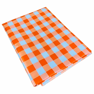 TOALHA DE MESA XADREZ LARANJA 78X78 C/10